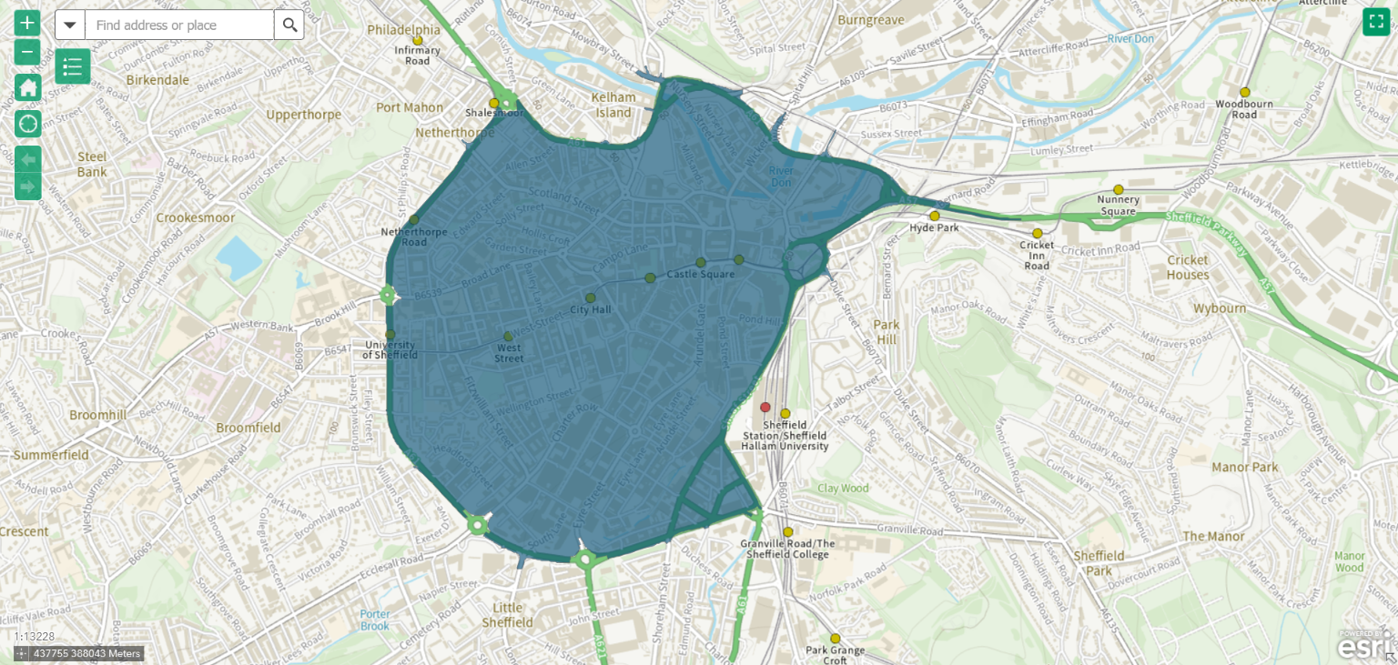 Sheffield Clean Air Zone Map